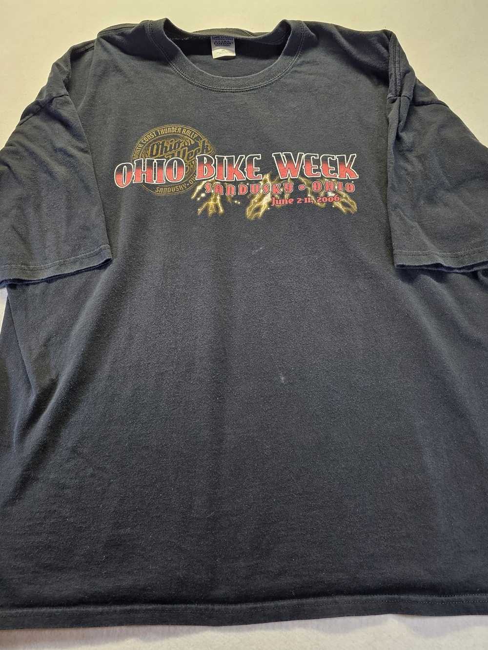 Ohio Bike Week Biker  Graphic Tee - Black. On The Gildan Heavy Tag. 2xl